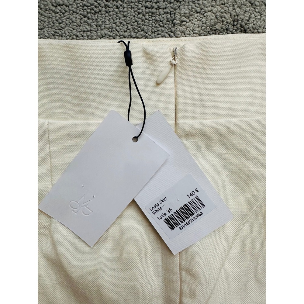 Minimalist Maria de la Orden Costa Skirt NWT White Midi 36 Cotton Hemp Coastal - Picture 5 of 7